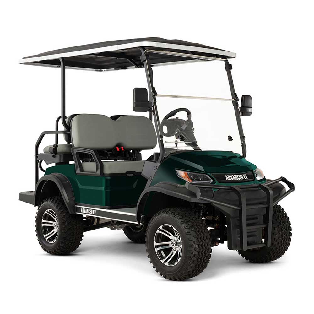 

Advanced EV ADVENT 4L Golf Car 48V Lifted Electric 2+2 Metallic Green