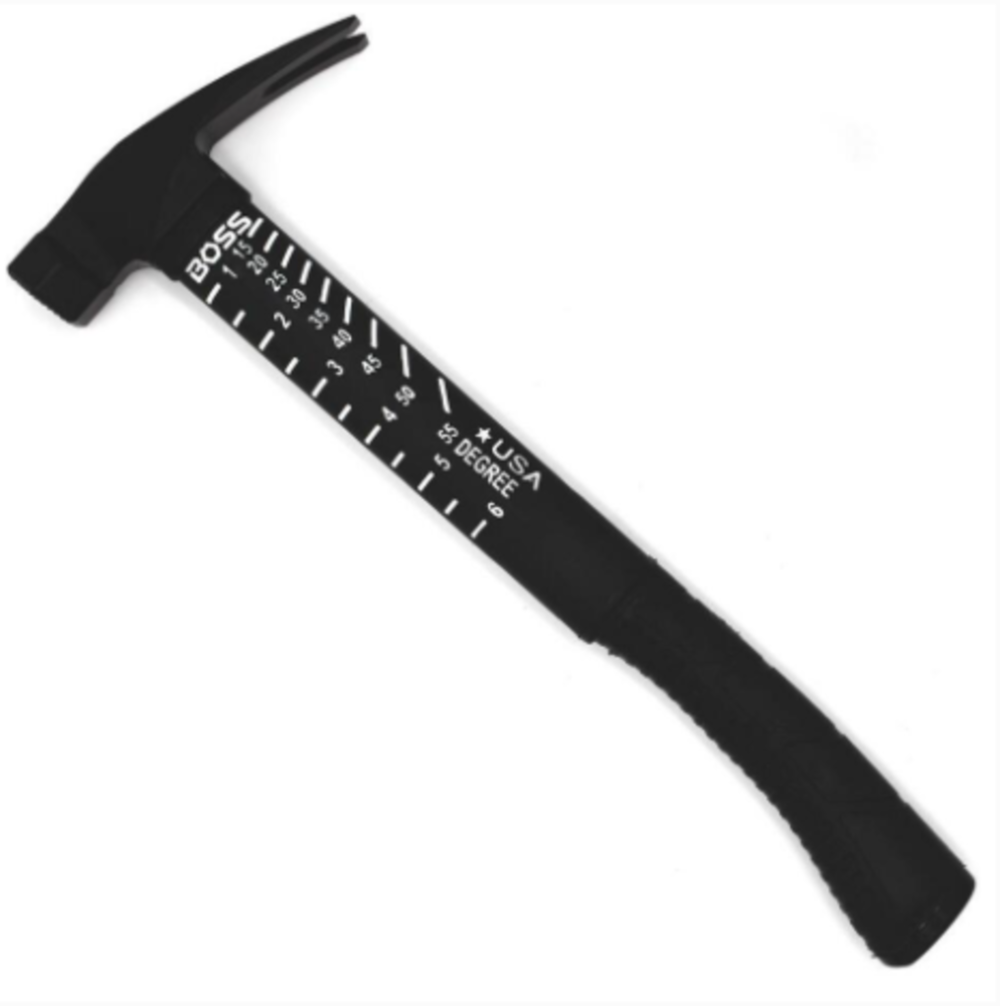 

Boss Hammers 18oz Steel Hybrid Fiberglass Handle Hammer Milled Face