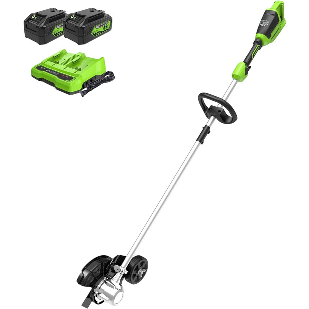 Greenworks 48V 8in Stick Edger Kit with 2Ah Battery 2pk & Rapid
