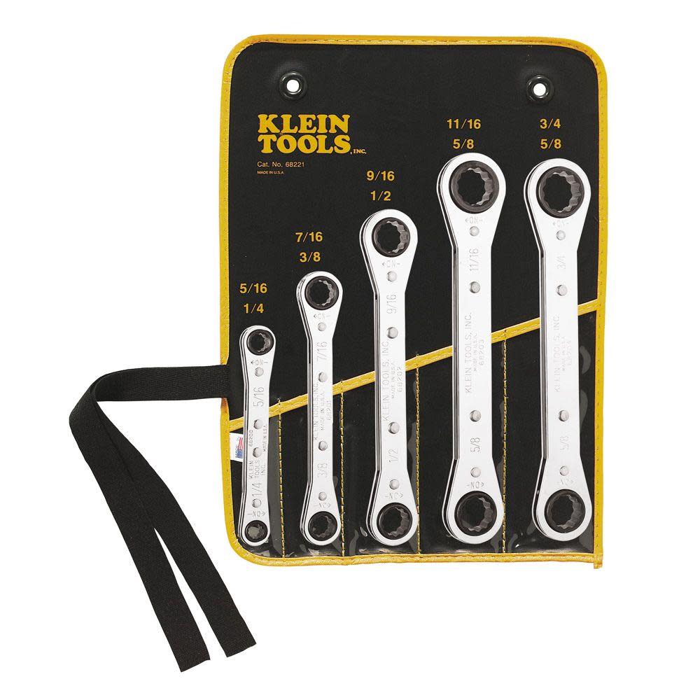 Klein Tools 5 Piece Ratcheting Box Wrench Set