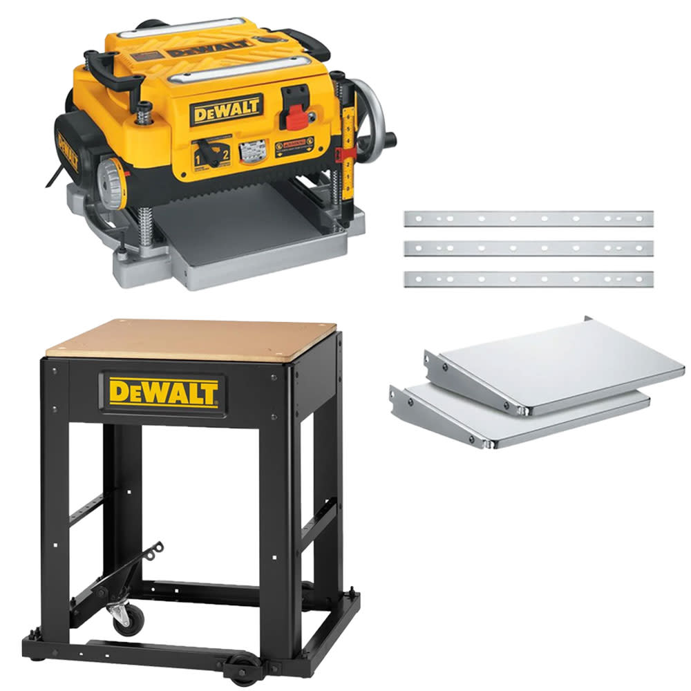 DEWALT Thickness Planer 13" 2 Speed 3 Knife with Mobile Stand