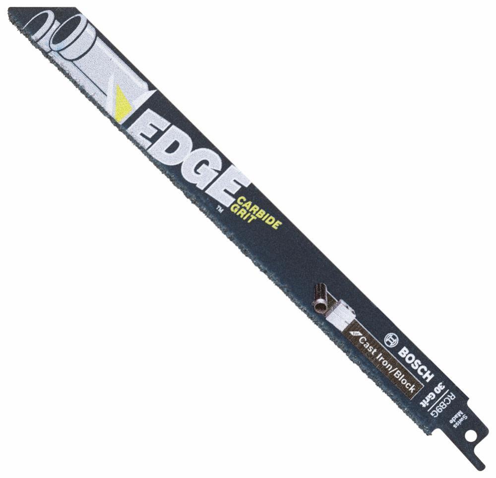 Bosch 9 In. 30 Grit Carbide-Grit Edge Reciprocating Saw Blade for Cast Iron/Block