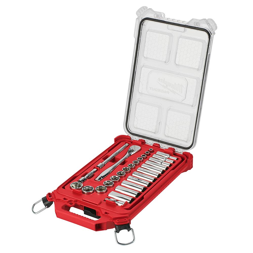 

Milwaukee 3/8" 28 Pc Ratchet & Socket Set with PACKOUT Organizer