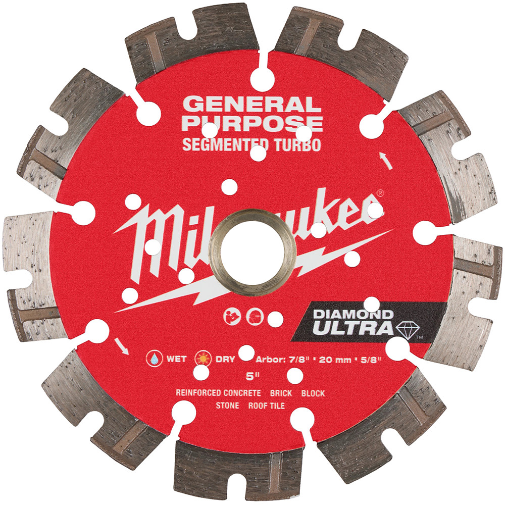 Milwaukee Diamond Ultra 5 Inch Segmented Turbo Rim Diamond Blade for Masonry