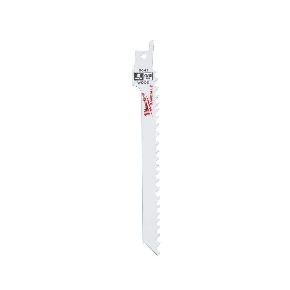 Milwaukee 6 in. 4/6 TPI SAWZALL Blades 5PK