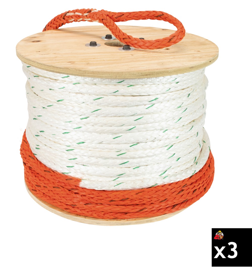 Greenlee High Performance Rope with Indicator (19/32 Inch x 300 Ft), 3 ...