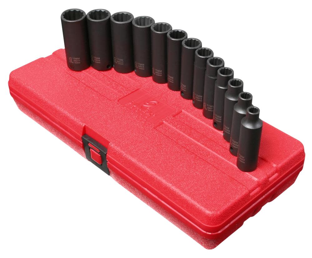 

Sunex 13 pc. 3/8 In. Drive 12 Pt. Metric Deep Impact Socket Set