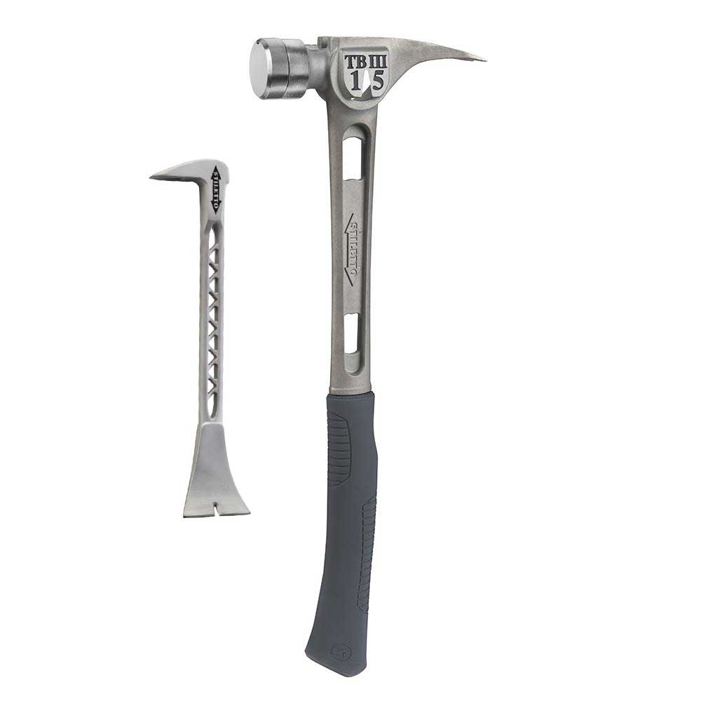 

Stiletto Ti-Bone III Ti Hammer 15oz Smooth and 8-1/2" Trimbar5 Combo