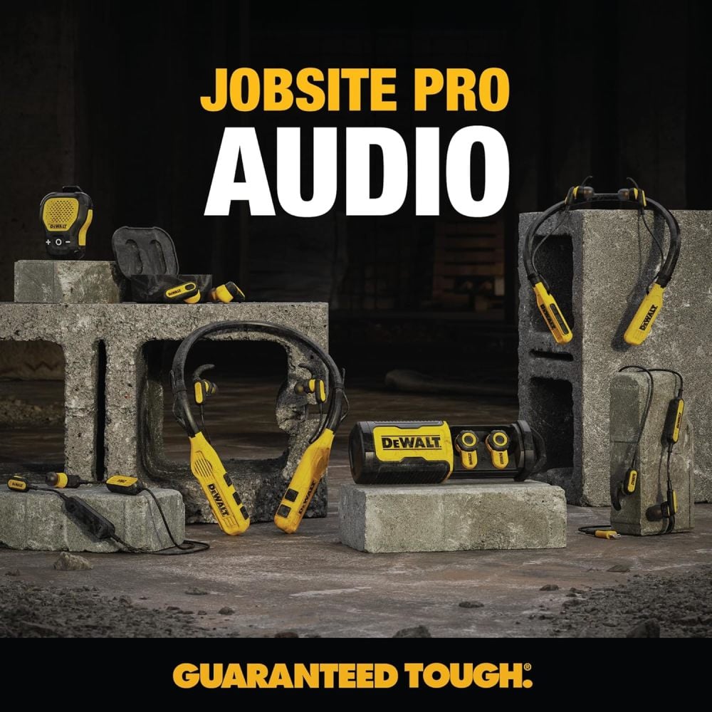 DEWALT Jobsite Pro-X2 38 dB Wireless Earbuds with ANC and