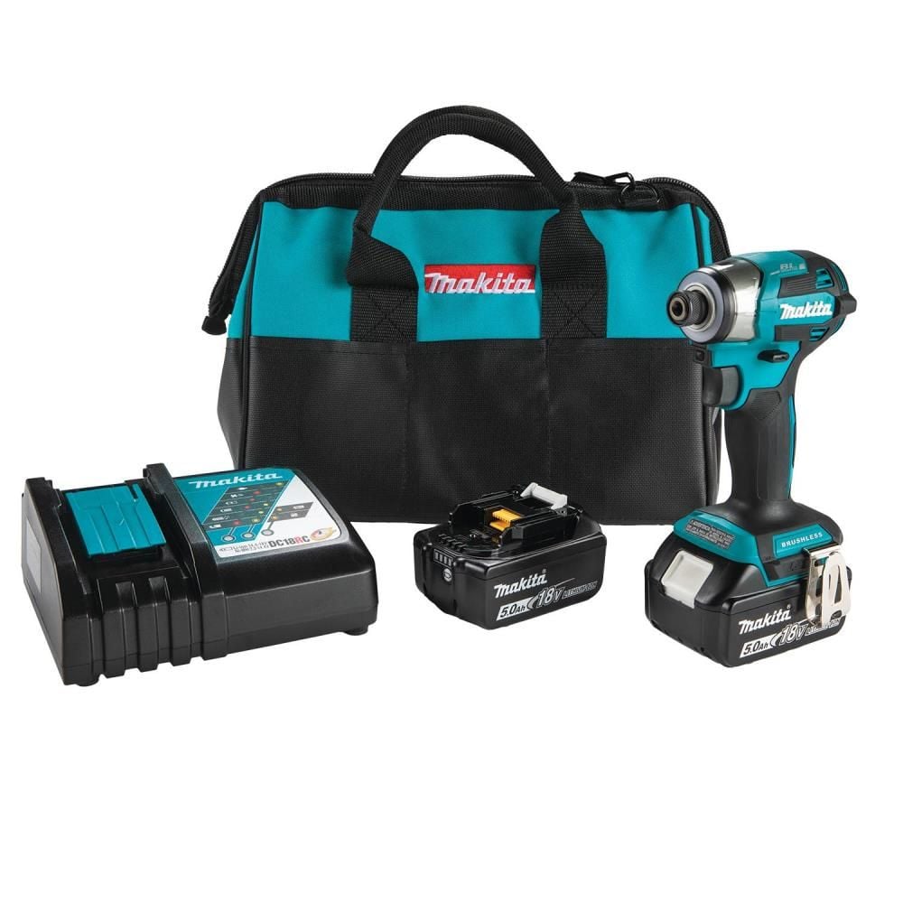 View Makita 18V LXT Lithium-Ion Brushless Cordless Quick-Shift Mode 4-Speed Impact Driver 5 Ah Kit