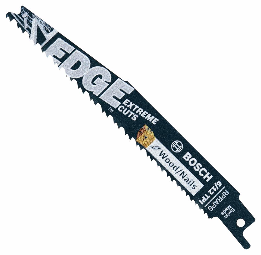 

Bosch 5 pc. 6 In. 6/12 TPI Edge Reciprocating Saw Blades for Wood/Nails