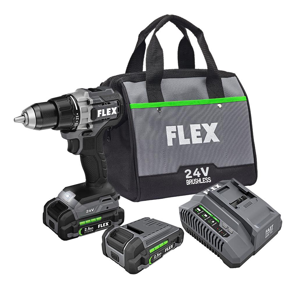 

FLEX 24V Brushless 1/2-In. 2-Speed Drill Driver Kit