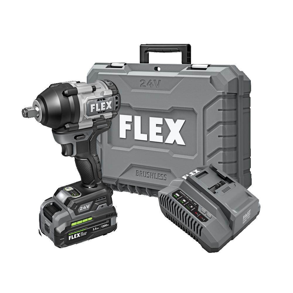 FLEX 1/2 Inch Mid Torque Impact Wrench Stacked Lithium Kit FX1451-1F ...