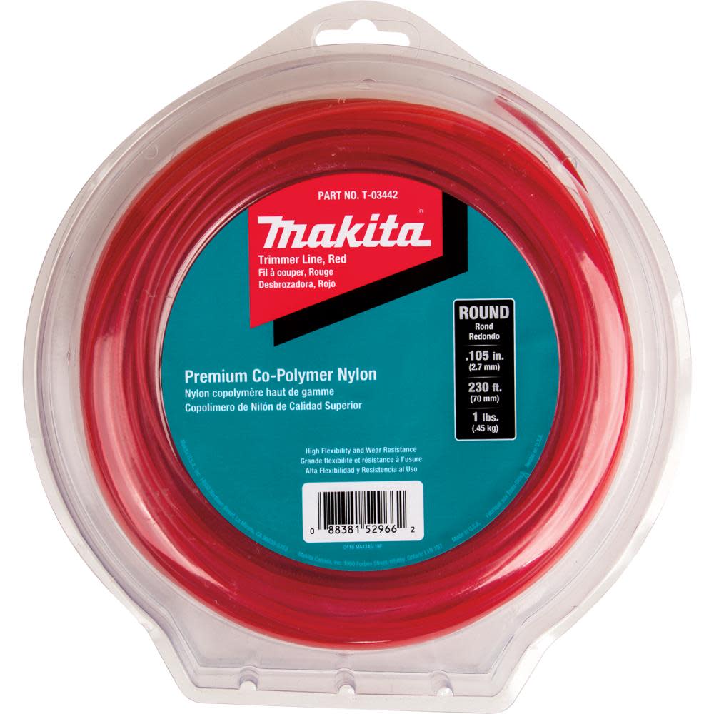 

Makita Round Trimmer Line 0.105 Red 230 1 lbs.