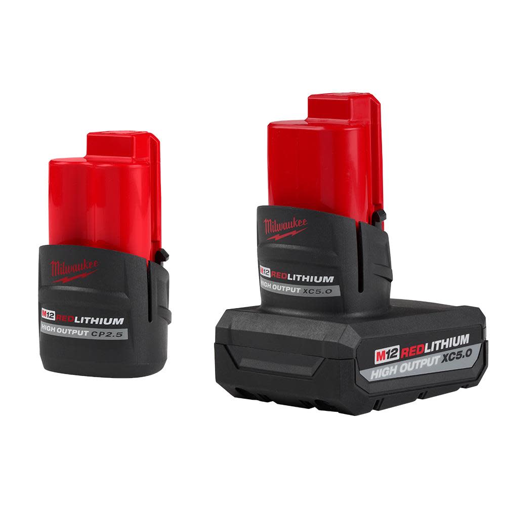 

Milwaukee M12 HIGH OUTPUT XC5.0 & CP2.5 Battery Packs