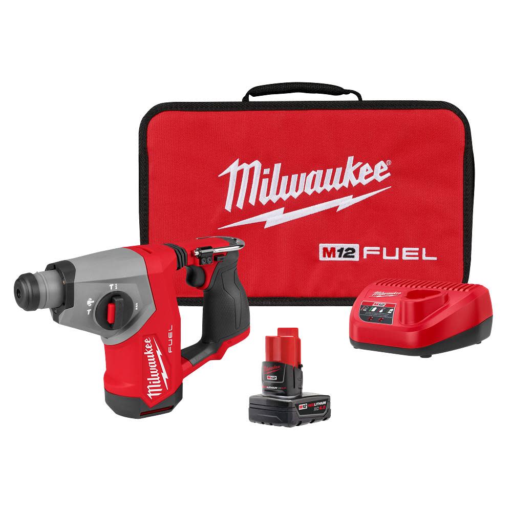 Milwaukee M12 FUEL 5/8 Inch SDS Plus Rotary Hammer Kit 2508-21XC