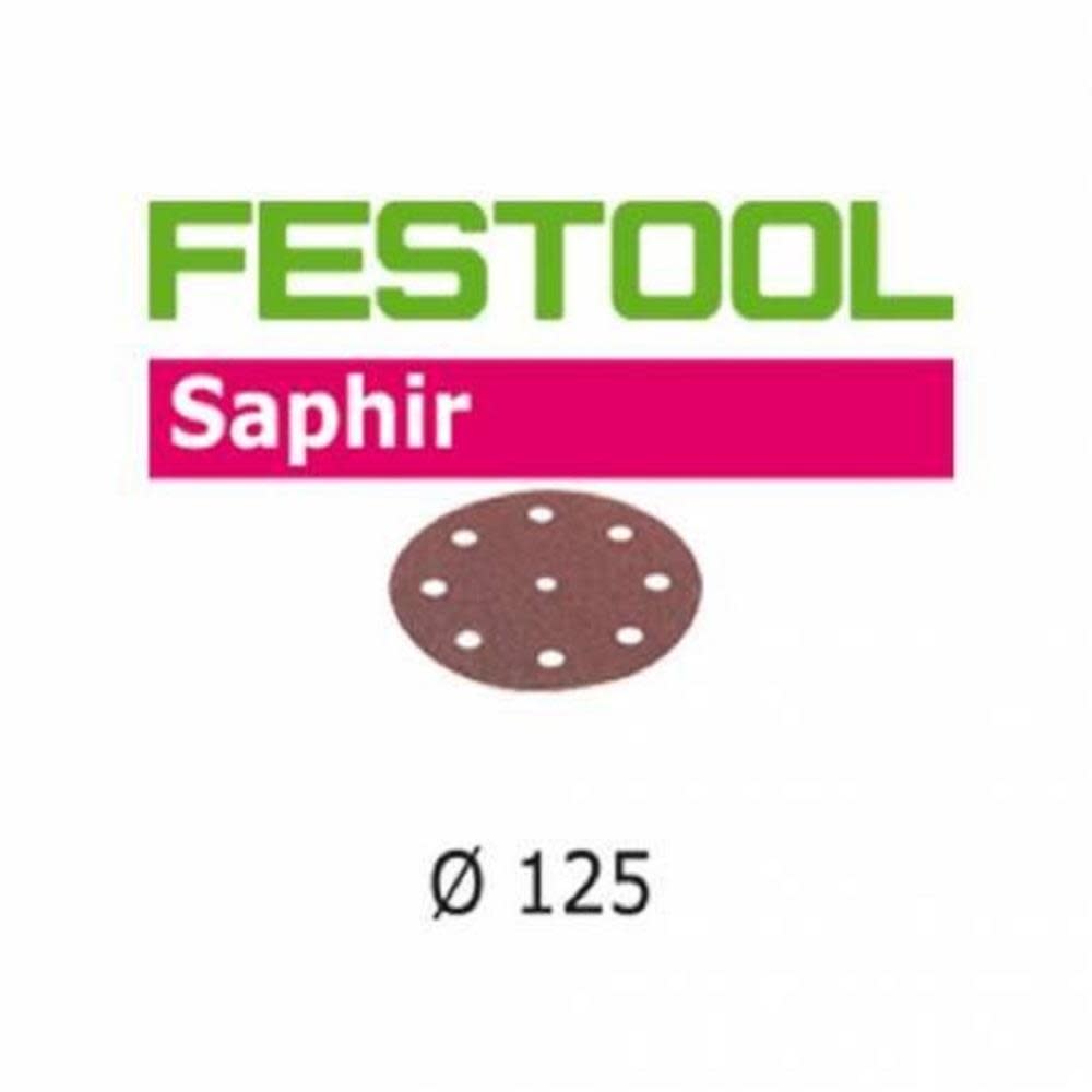 

Festool Saphir 125 Round 50 Grit Sanding Abrasives - Pack of 25