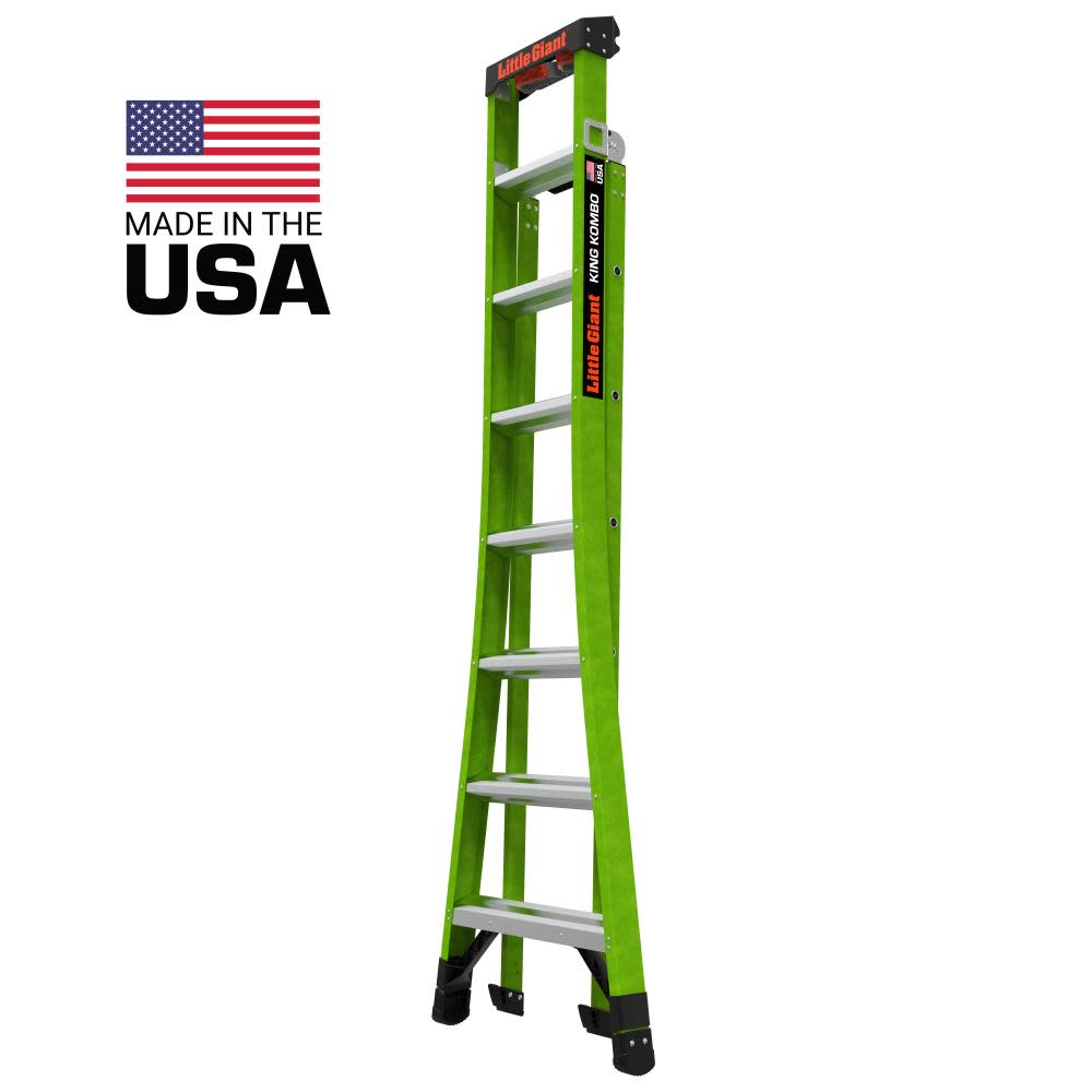 

Little Giant Safety King Kombo Professional 8' ANSI Type IAA 375 lb Rated Fiberglass 3-in-1 All-Access Combination Ladder