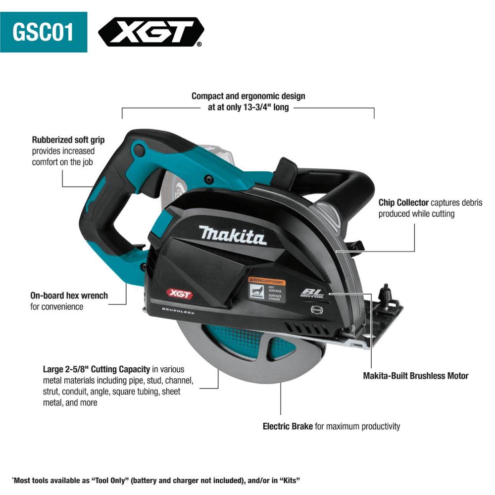 Makita 40V max XGT 7 1/4in Metal Cutting Saw with Electric