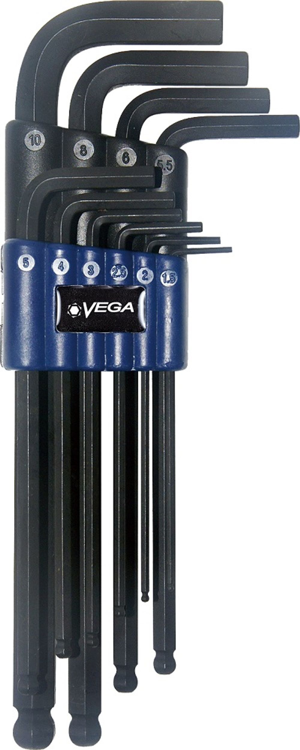 Vega Ball-End Hex L-Key Set - Metric, Long, 10 Piece HBL10AM - Acme Tools