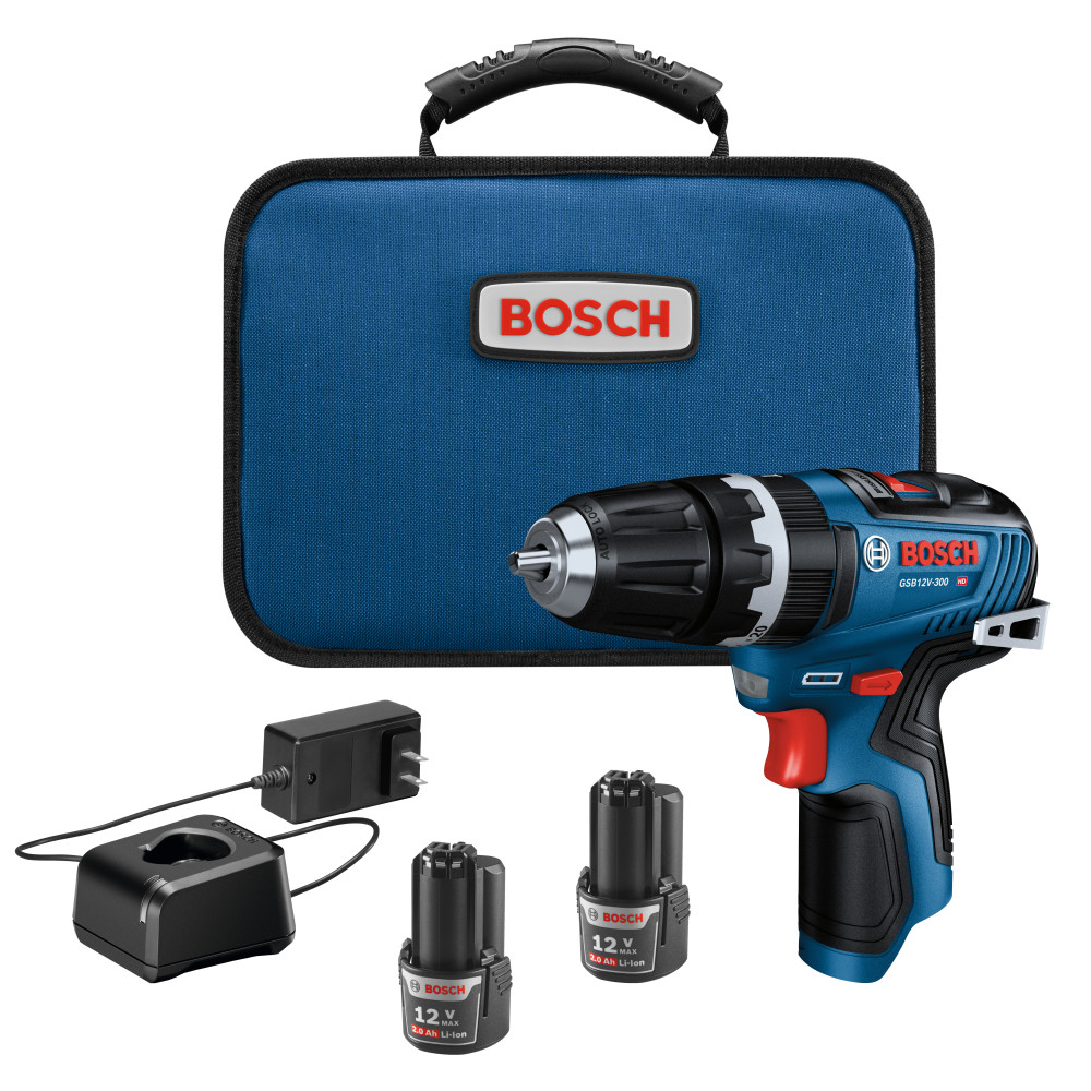 Bosch 12V Max 3/8in Hammer Drill/Driver Kit with 2 2.0 Ah