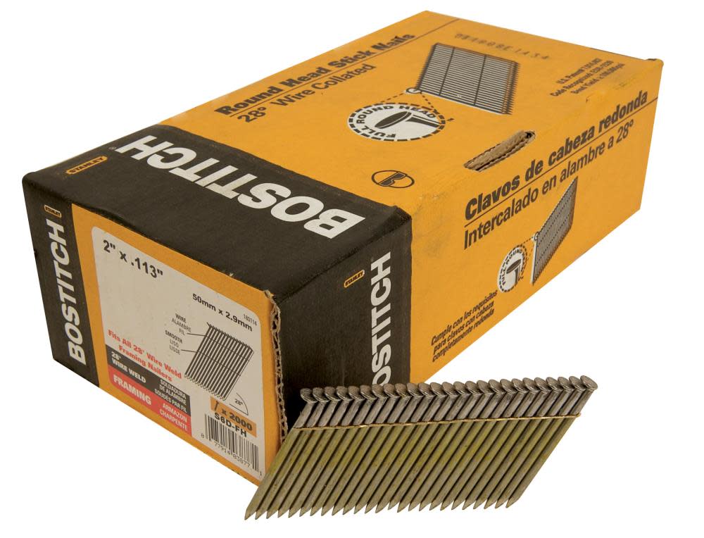 Bostitch 2 In. x .113 Smooth Shank 28 Wire Weld Framing Nail S6D