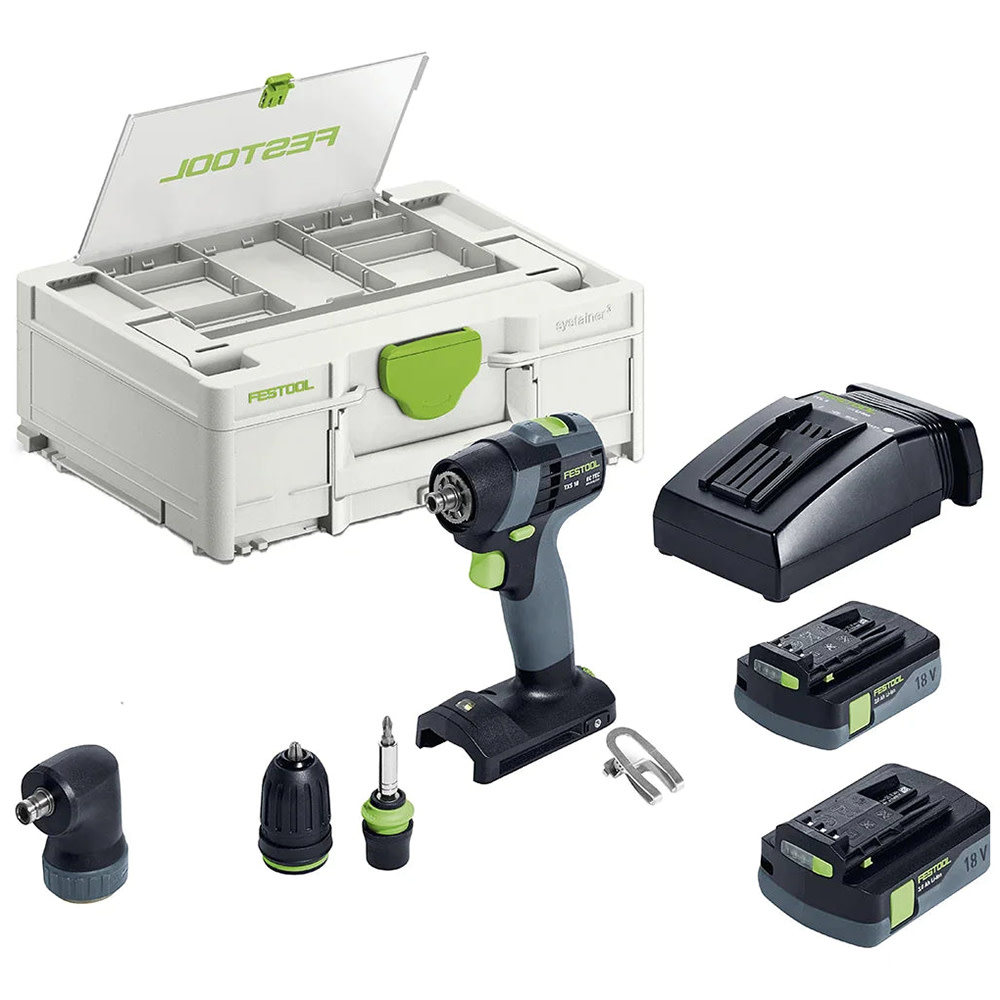 Festool Cordless 18V Battery-Powered Drill TXS 18-Basic C3,0 Set