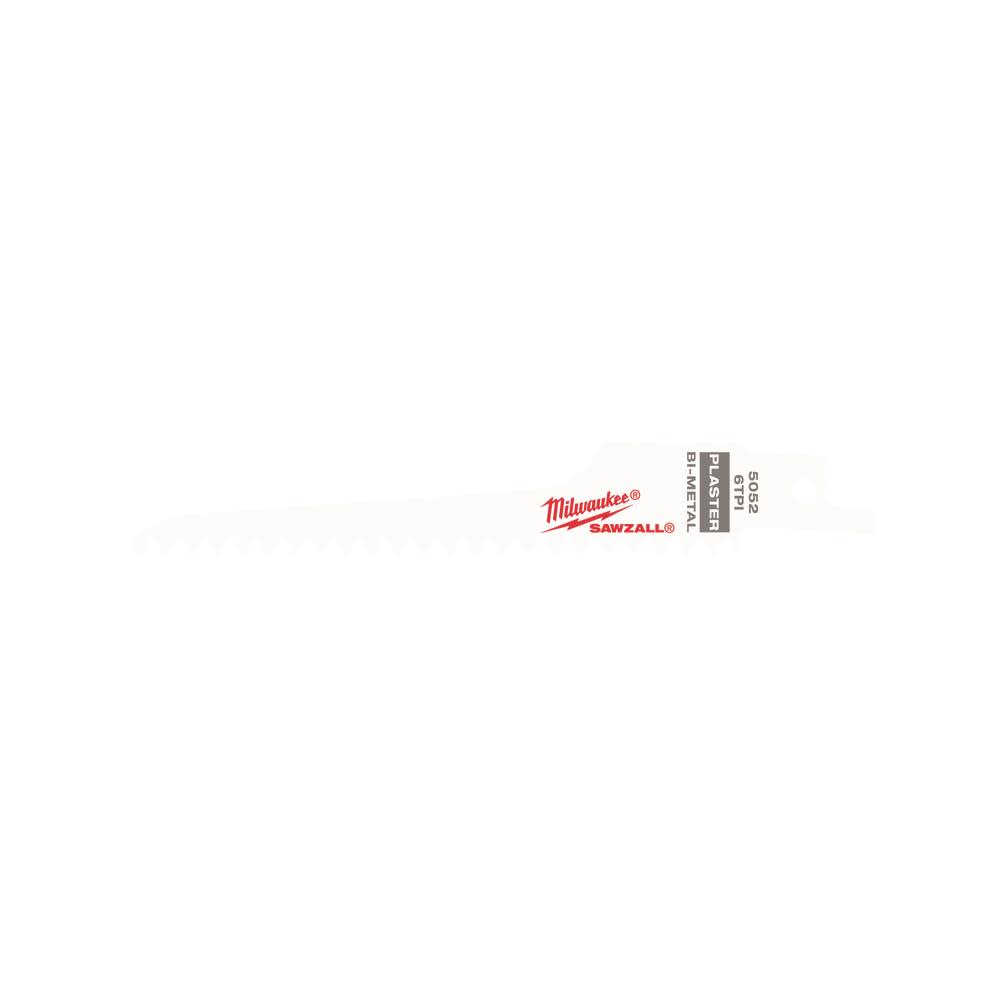 Milwaukee 5 in. 6 TPI Plaster SAWZALL Blades 5PK