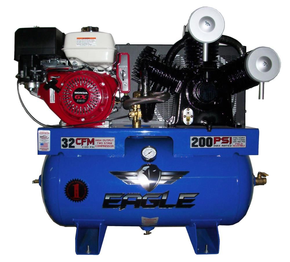 Eagle Compressor 30 Gallon Stationary Gas Air Compressor 13G30TRKE ...