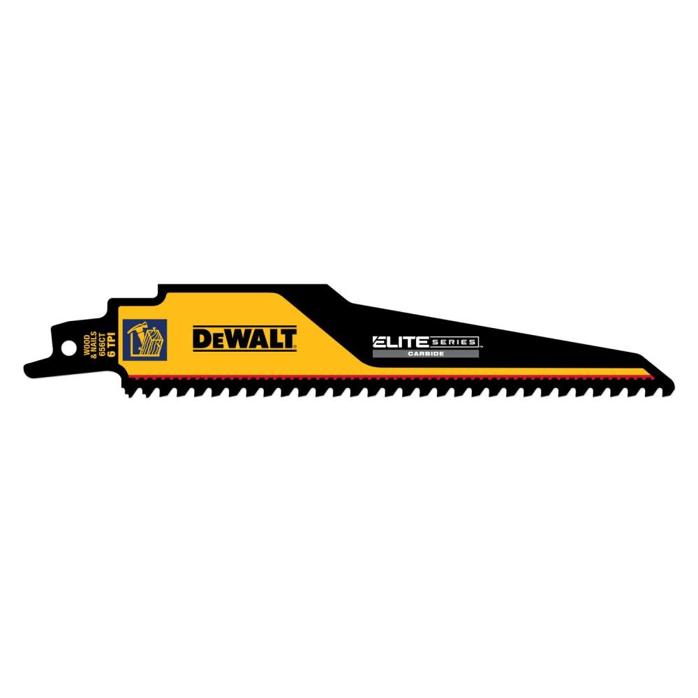 

DEWALT ELITE SERIES Reciprocating Saw Blade 1pk Carbide Tipped 6" 6 TPI Demolition