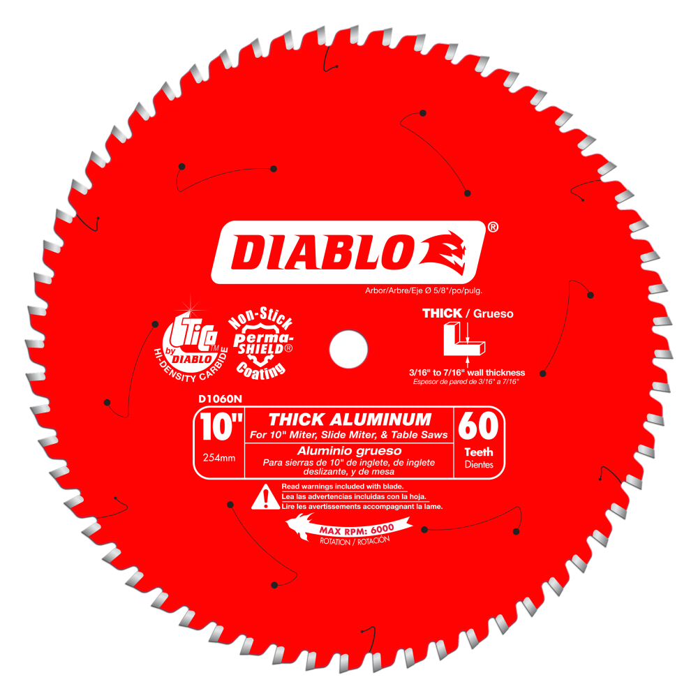 

Diablo Tools 10" x 60 Tooth Thick Aluminum Cutting Saw Blade