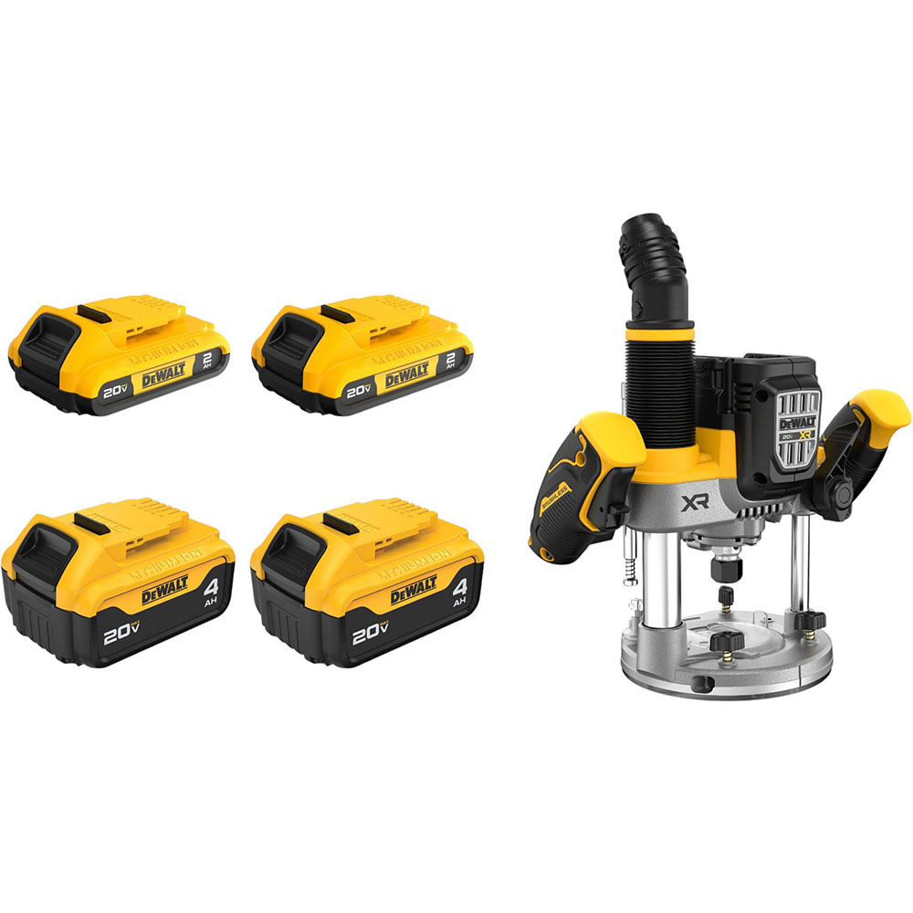DEWALT 20V MAX Cordless Plunge Router & Battery Pack Bundle ...