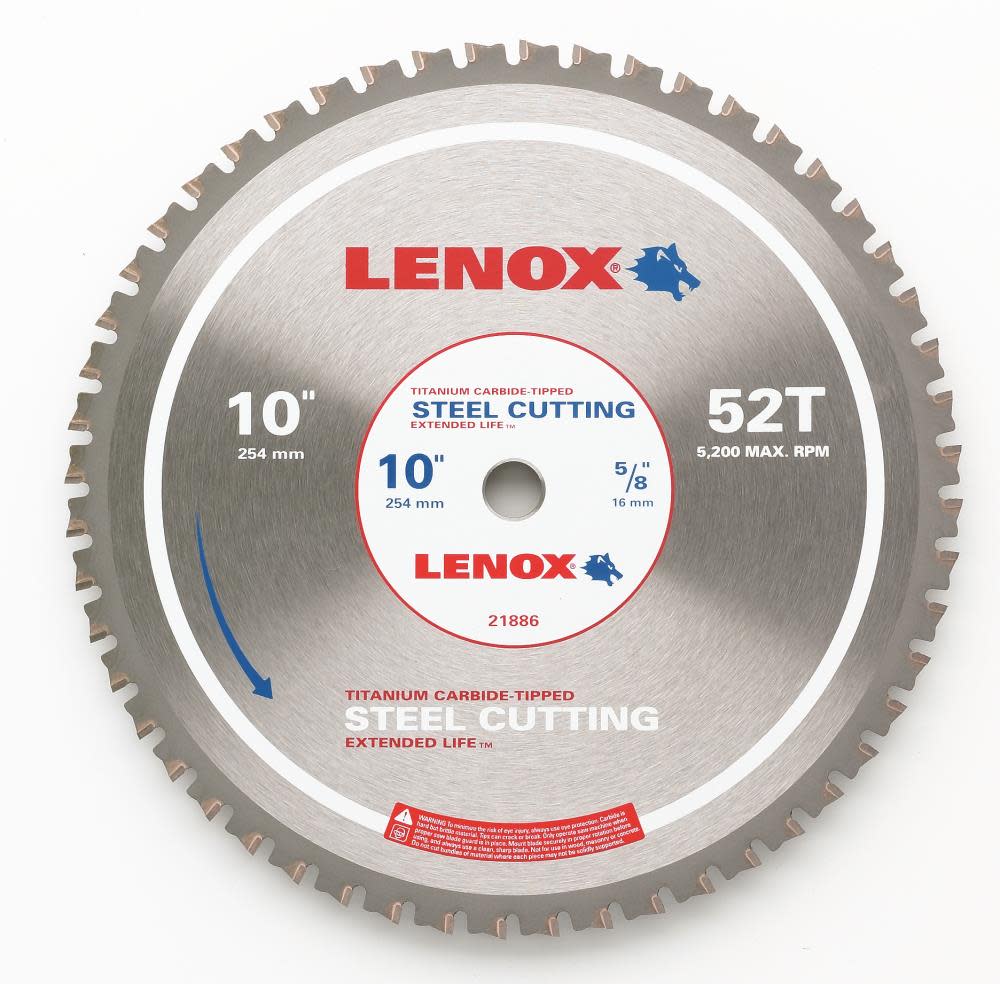

Lenox 10 In. 52 TPI Carbide F/Ferrous Saw Blade