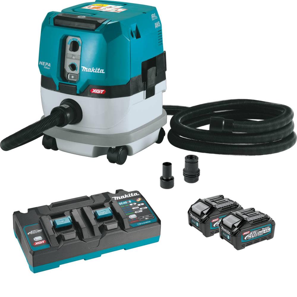 View Makita 40V max XGT 2.1 Gallon HEPA Dry Dust Extractor Kit