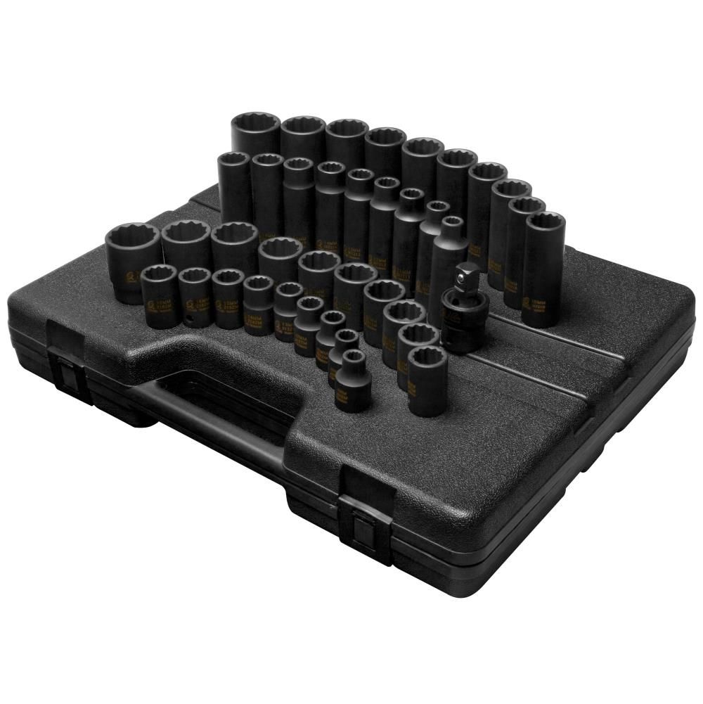 Sunex 1/2 In. Drive 12 Point Metric Master Impact Socket Set 39 pc ...