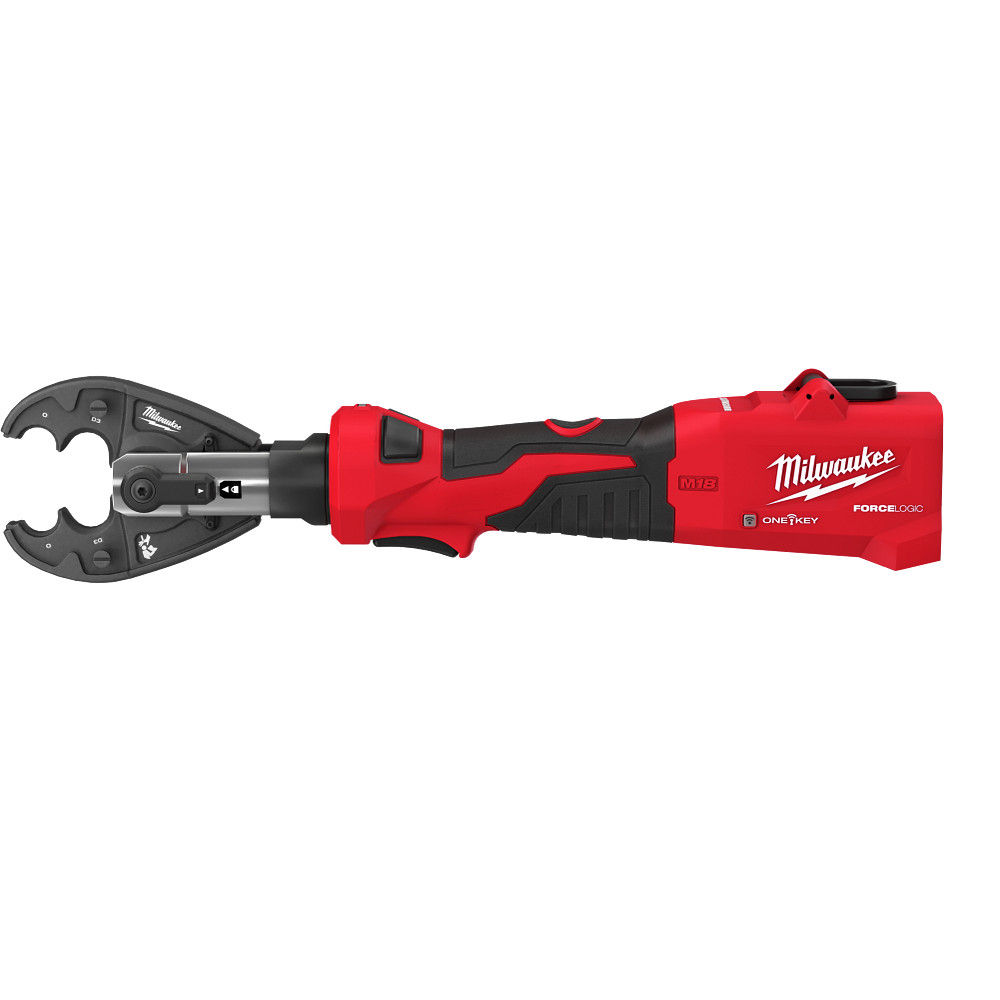 Milwaukee M18 FORCE LOGIC 6 Ton Linear Utility Crimper with O-D3 Jaw and Cutting Jaws