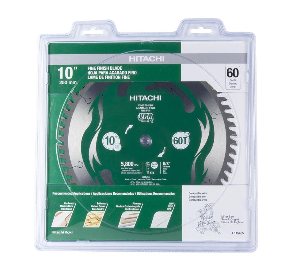 

Hitachi 10 In. 60T Fine Finish VPR Blade
