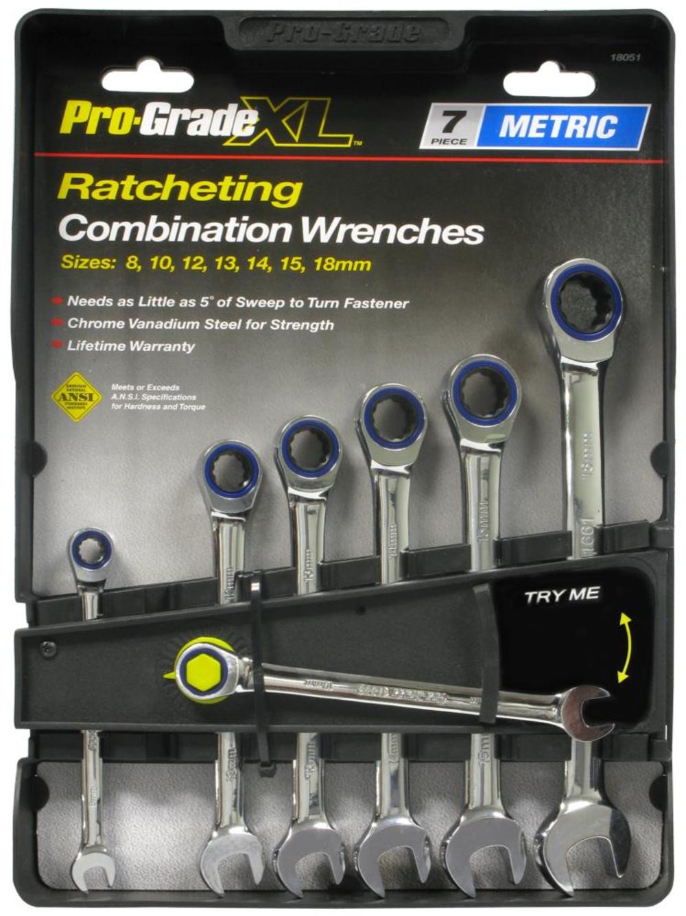 

Allied International 7 pc. Ratcheting Combination Wrench Set - Metric