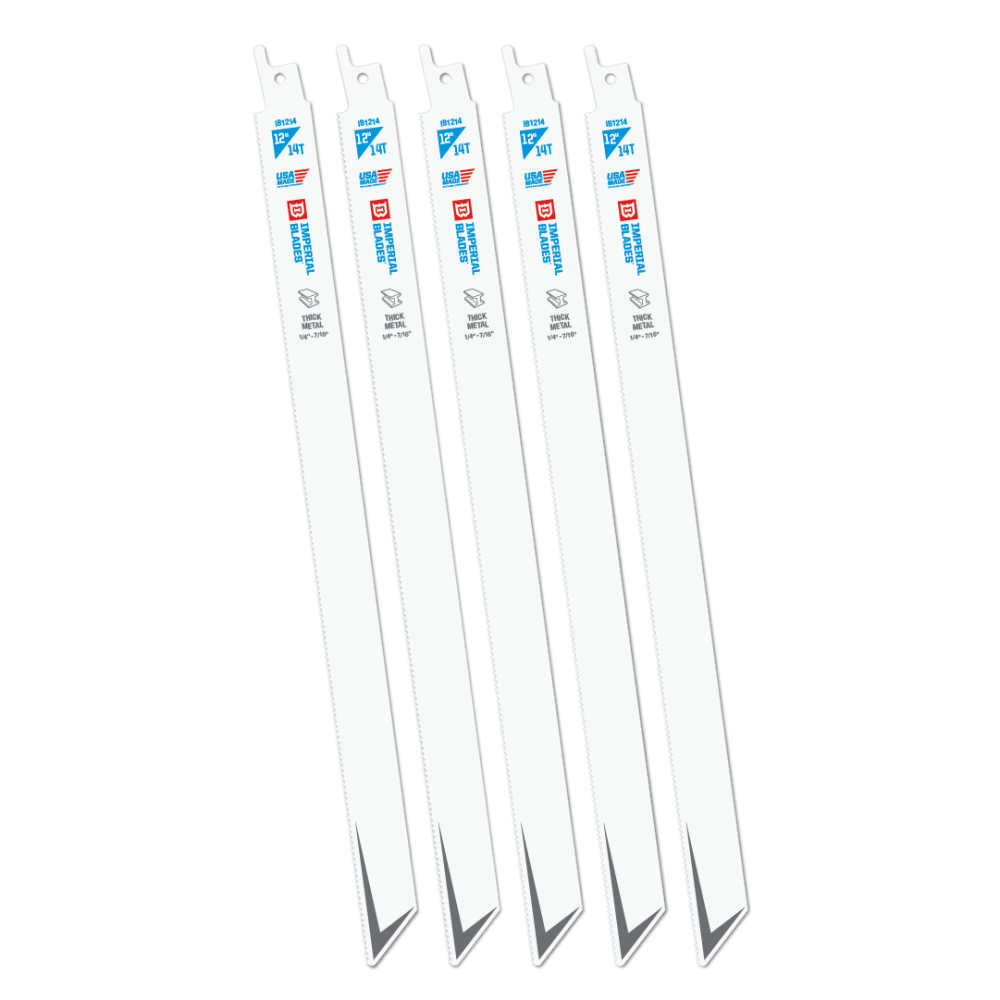 

Imperial Blades Standard 12" 14 TPI Thick Metal Reciprocating Blade 5PC