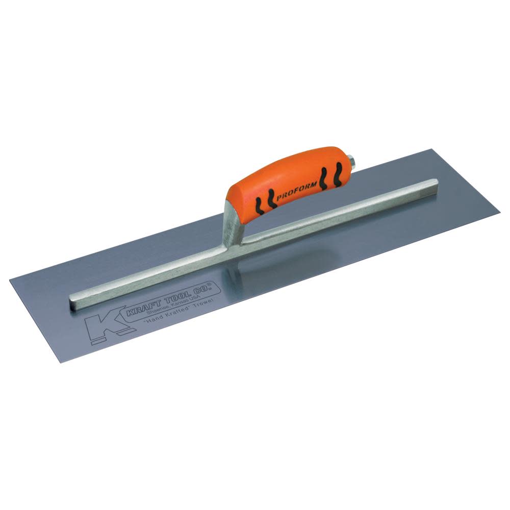 

Kraft Tool Co 14 In. x 4 In. Blue Steel Cement Trowel with ProForm Handle
