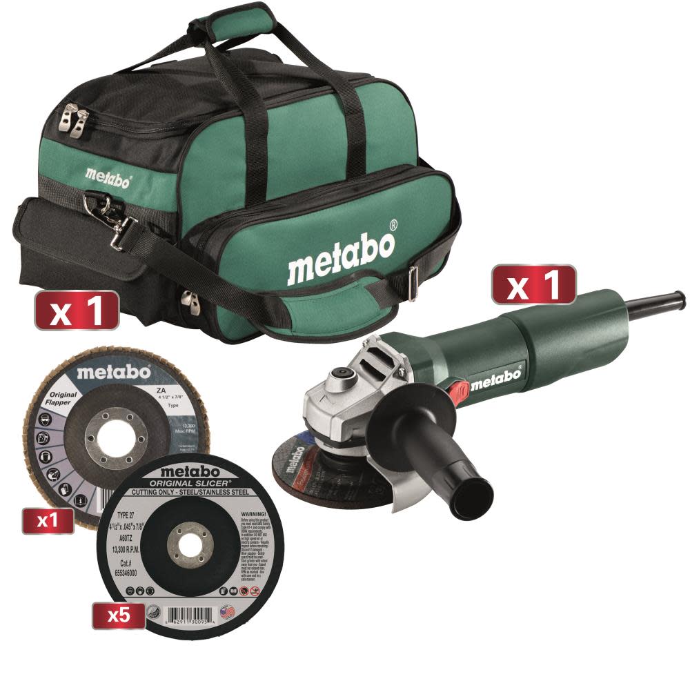 

Metabo 4.5" Heavy Duty System Kit - W 750-115 7.0 Amp