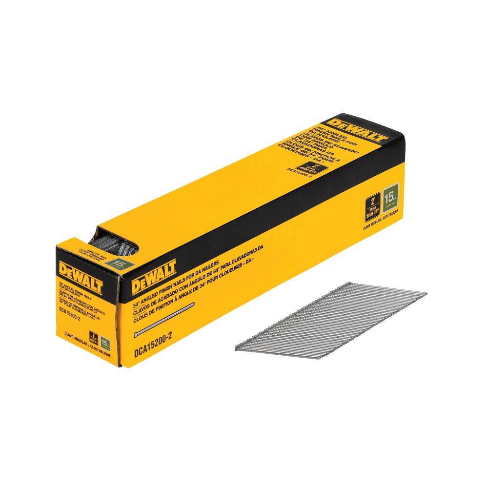 DEWALT 15 Gauge 2in Da Style Angled Finish Nails 2,500 Quantity