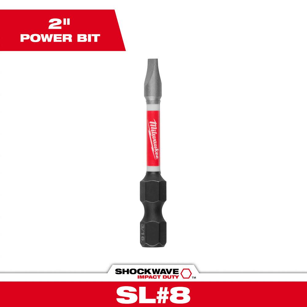 Milwaukee SHOCKWAVE 2 in. Impact Slotted 3/16 in. Power Bit