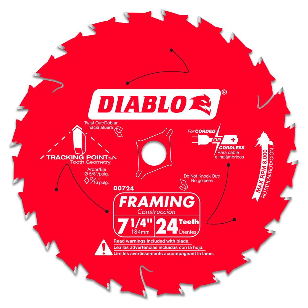 

Diablo Tools 7-1/4" x 24 Tooth Framing Saw Blade
