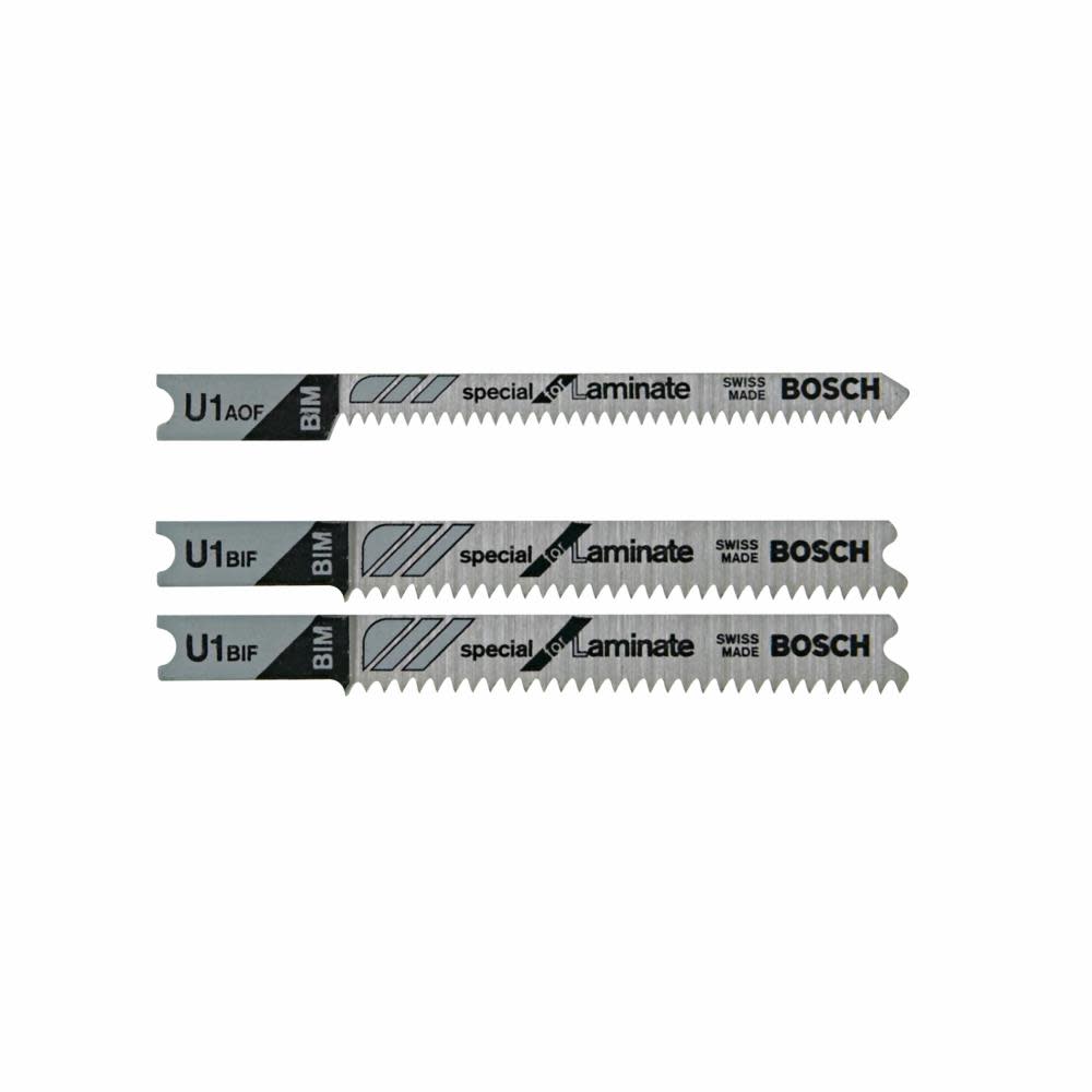 

Bosch Jig Saw Blade Set 3pc Assortment U shank for Laminate Flooring