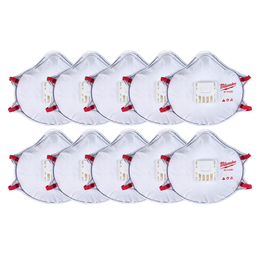 

Milwaukee 10pk N95 Valved Respirator with Gasket
