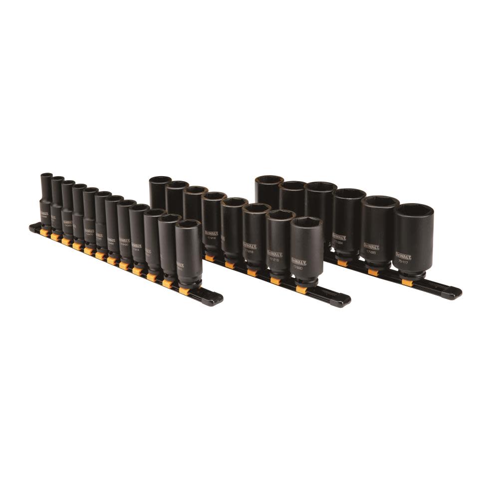 

DEWALT 26 Piece 1/2 in Drive Deep Metric Impact Socket Set 6 PT