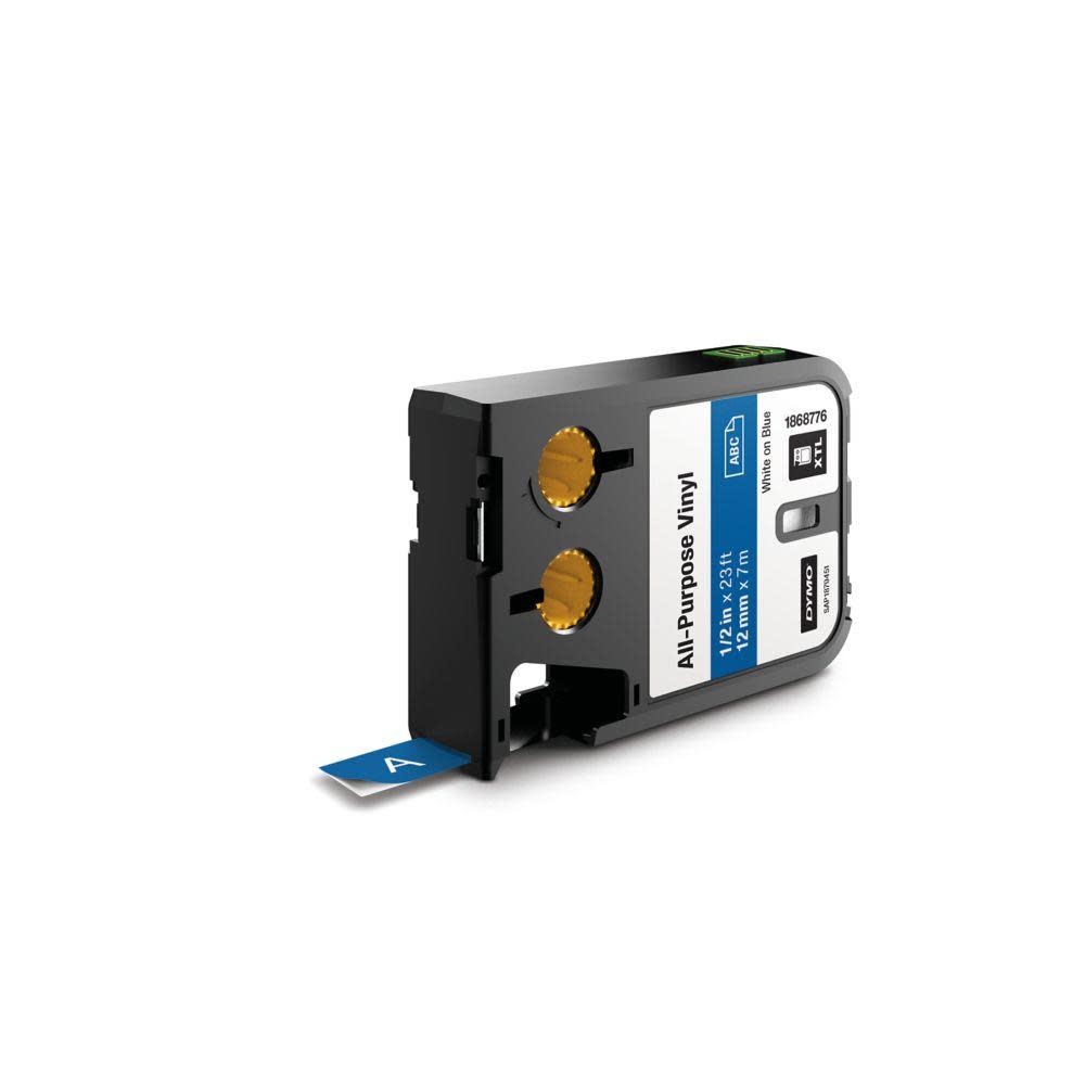 

Dymo XTL 1/2 In. (12 mm) All-Purpose Vinyl White On Blue
