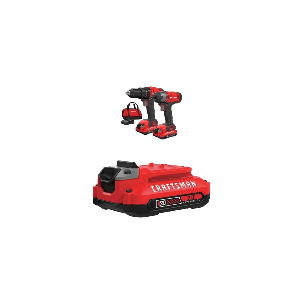 CRAFTSMAN V20* Cordless 2 Tool Combo 2 Battery Kit CMCK200C2