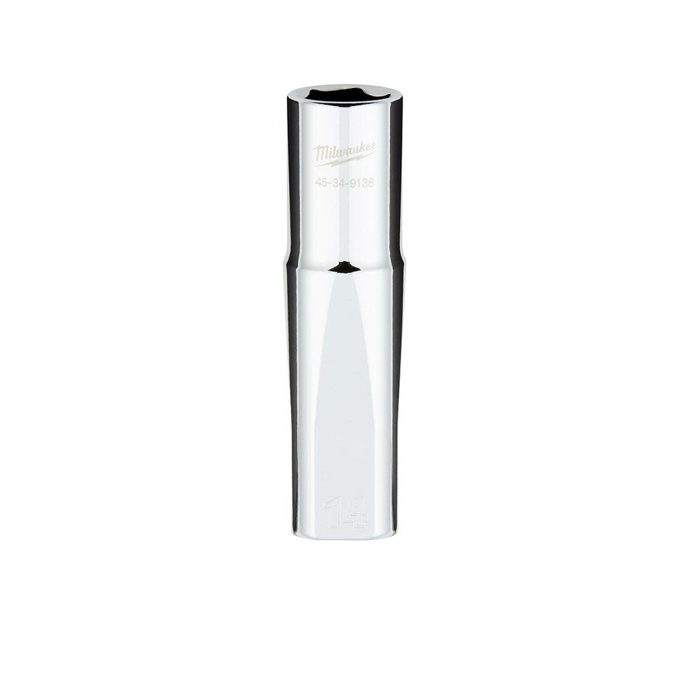 Milwaukee 1/2 in. Drive 14MM Metric 6-Point Deep Socket with FOUR FLAT Sides image number null